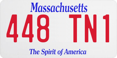 MA license plate 448TN1