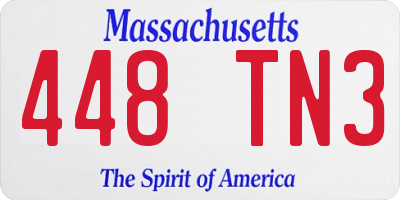 MA license plate 448TN3
