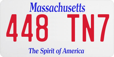 MA license plate 448TN7