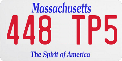MA license plate 448TP5