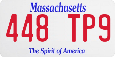 MA license plate 448TP9