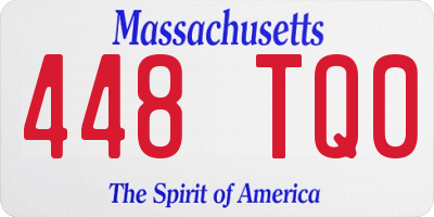 MA license plate 448TQ0