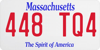 MA license plate 448TQ4