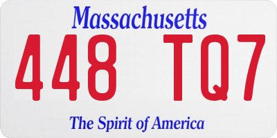 MA license plate 448TQ7