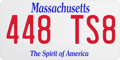 MA license plate 448TS8