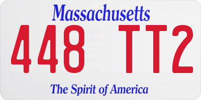 MA license plate 448TT2