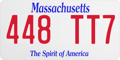 MA license plate 448TT7