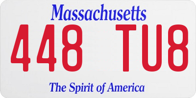 MA license plate 448TU8