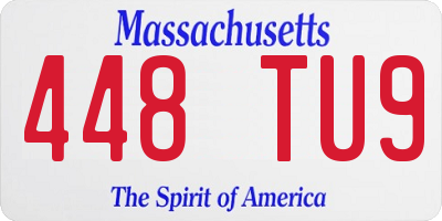 MA license plate 448TU9