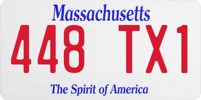 MA license plate 448TX1