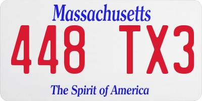 MA license plate 448TX3