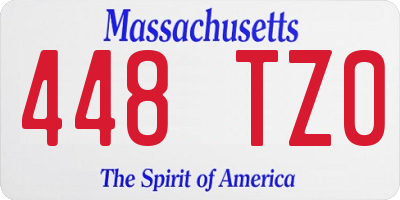 MA license plate 448TZ0