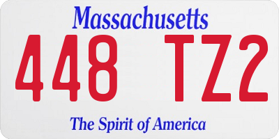MA license plate 448TZ2