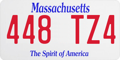MA license plate 448TZ4