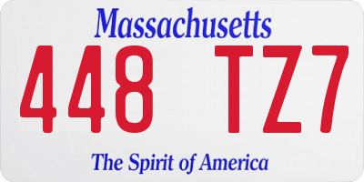 MA license plate 448TZ7