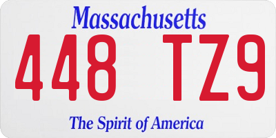 MA license plate 448TZ9