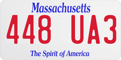 MA license plate 448UA3