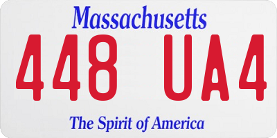 MA license plate 448UA4