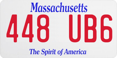 MA license plate 448UB6