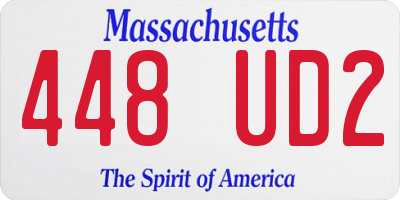 MA license plate 448UD2