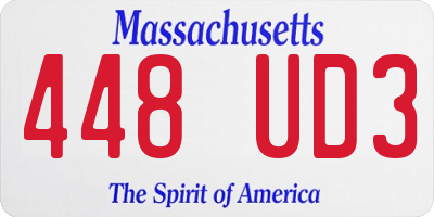 MA license plate 448UD3