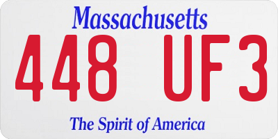 MA license plate 448UF3