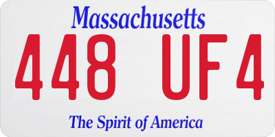 MA license plate 448UF4