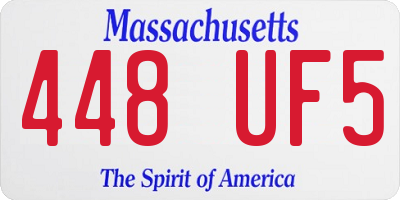 MA license plate 448UF5