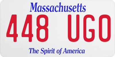 MA license plate 448UG0