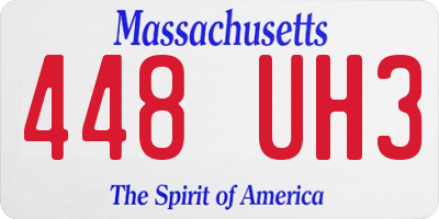 MA license plate 448UH3