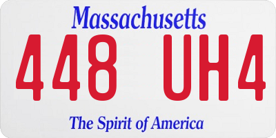 MA license plate 448UH4