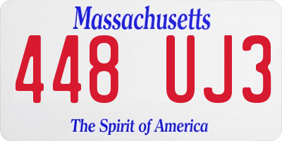 MA license plate 448UJ3