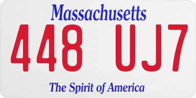 MA license plate 448UJ7