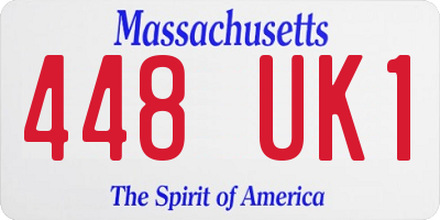 MA license plate 448UK1