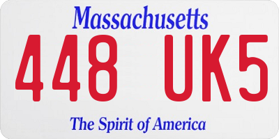 MA license plate 448UK5