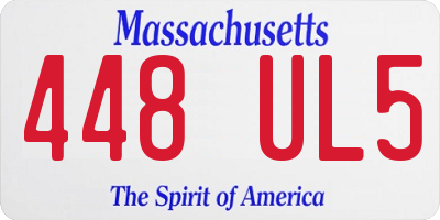 MA license plate 448UL5