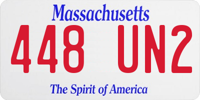 MA license plate 448UN2