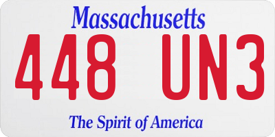 MA license plate 448UN3