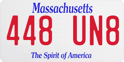 MA license plate 448UN8
