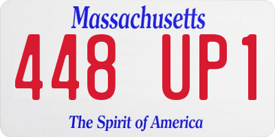 MA license plate 448UP1