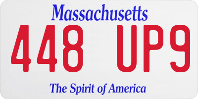 MA license plate 448UP9