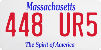 MA license plate 448UR5