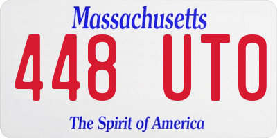 MA license plate 448UT0