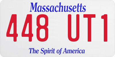 MA license plate 448UT1