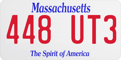 MA license plate 448UT3