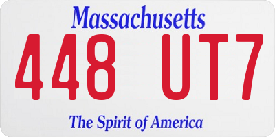 MA license plate 448UT7