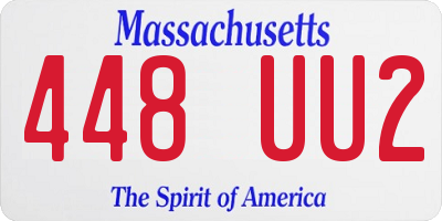 MA license plate 448UU2
