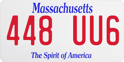 MA license plate 448UU6