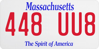 MA license plate 448UU8