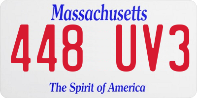 MA license plate 448UV3